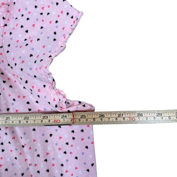 Eileen West Pink Heart Cotton Nightgown Ruffle Hem Ballet Country Cottage | 2X - Picture 6 of 9